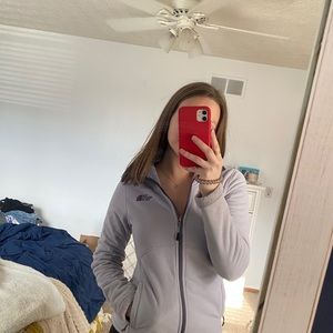 Fleeze purple grey full zip north face jacket